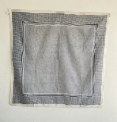 "Bufanda blanca de algodón RODIER París con patrón azul con monograma 34""/35"" GC Foto 1 de 4