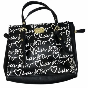Monedero Betsey Johnson Luv arco iris cremallera blanco y negro - Imagen 1 de 7