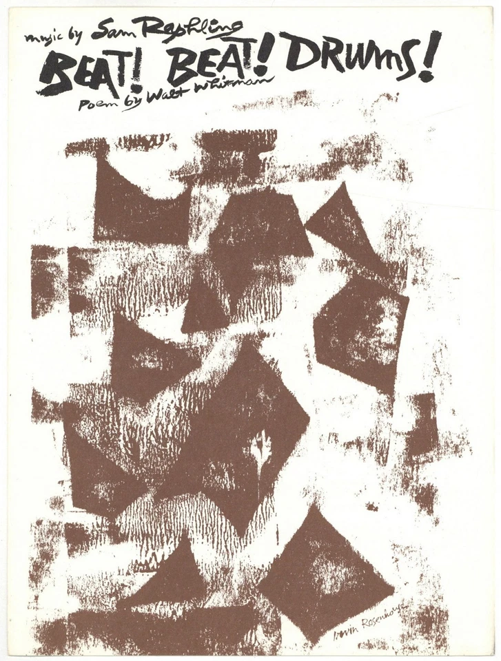 Walt WHITMAN, words by / Sheet music Beat Beat Drums 1st Edition 1968 - Image 1 of 1