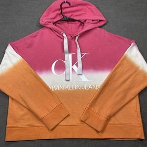 Calvin Klein Jeans Farbverlauf Hoodie L/G Rosa/Orange Baumwollmischung Damen Freizeit - Bild 1 von 11