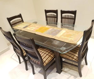 Dining Table Runner Wall Tapestry Woven Zari Brocade Banarasi Cover Multi-Color - Picture 1 of 9