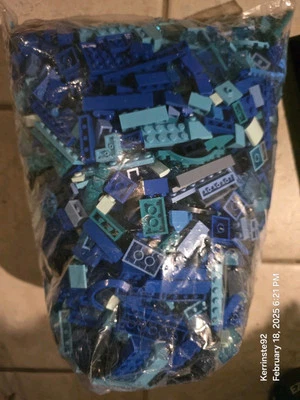 Lego Toy Lot Bulk 5 Lbs Mixed Blue Building Bricks Blocks Parts Pieces WASHED - Image 1 of 4
