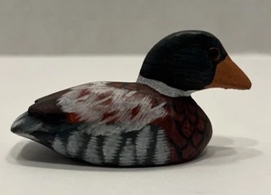 Vintage Holz Ente handgeschnitzt Volksrepublik China Kunst 2,5 cm lang - Bild 1 von 8