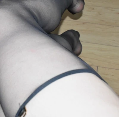 Markenlos Damen transparente schwarze Vintage Overknee Strümpfe Strumpfhose - Bild 1 von 4