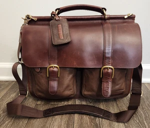 L.L. Bean Traveler Braun Leder Messenger Aktentasche Business Umhängetasche - Bild 1 von 23