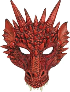 Dragón Rojo Color Máscara Halloween Drake Lagarto Disfraz Fiesta Unisex Vestido Elegante - Imagen 1 de 12