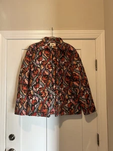 Chaqueta acolchada floral para mujer grande Boho Cottagecore caprichosa abrigo artístico bolsillos - Imagen 1 de 10