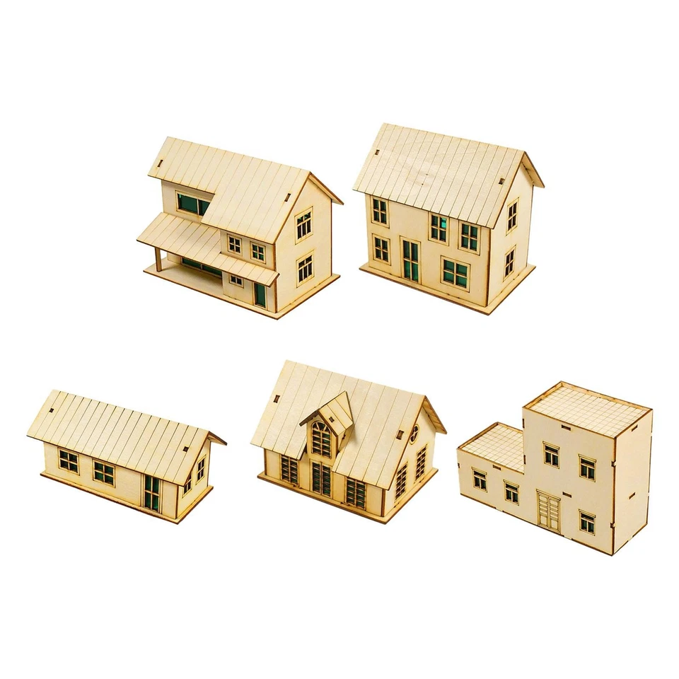 Casa in miniatura in legno 3D scala 1/72 per tavolo da sabbia, regalo per le - Immagine 1 di 2