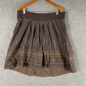 Minx Skirt Womens 14 Maternity Brown Flared Embellished Formal Flowy Ladies D6* - Picture 1 of 12