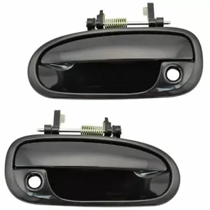 NEW Front Outside Door Handles Set LH RH Smooth Black for 1996-2000 Honda Civic - Picture 1 of 9