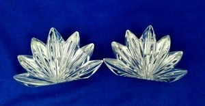 SET OF 2 Vintage Mikasa FLEURISSE Lead Crystal Taper Candle Holders - Picture 1 of 6