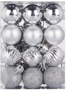 1.3'' x 24 Mini Christmas Balls Ornaments Party Decoration Xmas Tree Hanging - Picture 1 of 4