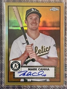 2021 Topps Chrome Platinum Anniversary Mark Canha Gold Refractor Auto /50 Sp