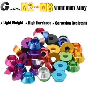 Lavadoras de cono anodizado aluminio anodizado M2 M2.5 M3 M4 M6 M8 colores difusión de carga - Imagen 1 de 22
