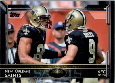 2015 Topps #242 Drew Brees Jimmy Graham New Orleans Saints Team Football Card - Image 1 of 2
