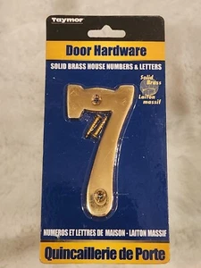 House Number 7 Taymor Elegant Brass 4" Letters Solid Brass Number New Old Stock - Picture 1 of 3