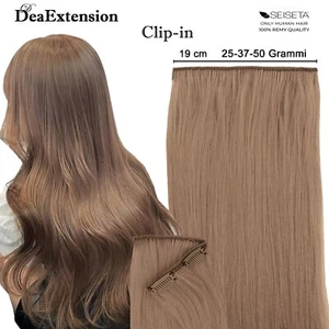 Extension Clip Capelli Veri Fascia 19 cm 4 clip lunghezza 55 60 cm Hair SEISETA - Picture 1 of 40