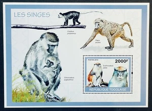 TOGO MONKEYS STAMP S/S 2010 MNH PRIMATE WILD ANIMALS WILDLIFE NATURE FAUNA - Picture 1 of 1