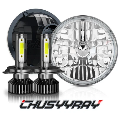 FIT dodge D100 D150 D200 D300 7inch Round LED Headlights LAMP US 10000LM - Image 1 of 4