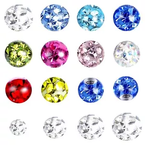 3MM - 8MM PIERCING KUGEL FERIDO ERSATZKUGEL SCHRAUB KRISTALL EPOXY ERSATZ TRAGUS - Bild 1 von 11