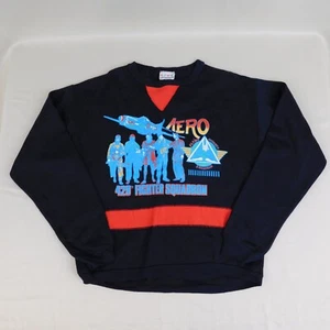 Vintage NOS Next Wave Fighter Squadron Sweatshirt Kids 14-16 Large Black #2093 - Picture 1 of 10