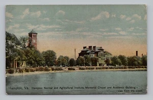 Postcard Hampton Normal Agricultural Institute Chapel Academic Bld Virginia 1917 - Picture 1 of 2