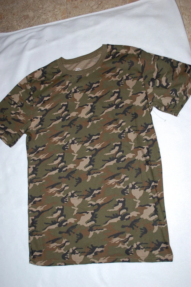 Mens S/S Tee Shirt ARMY GREEN BROWN BLACK CAMO Crew Neck L 42-44 - Image 1 of 1
