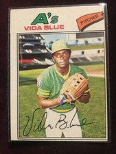 1977 Topps #230 A’s Vida Blue Baseball Card