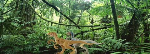 Jurassic Park World Mattel Velociraptor Dinosaur Toy Figure Diorama Backdrop #1 Cover