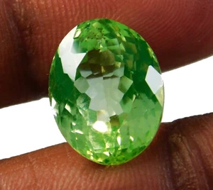 Certified 10.80 Ct Ravishing! Shimmering Lustrous Natural Green Peridot Gemstone - Picture 1 of 9
