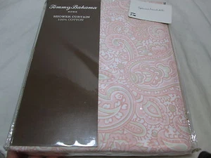 Neu Tommy Bahama Stoff Duschvorhang TOUCAN ALLEY 72x72 Koralle, Salbei Paisley - Bild 1 von 5