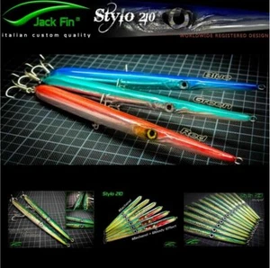 JACK FIN STYLO 210 Señuelo Duro Spinning Top Agua Personalizado Hecho a Mano Italia 210mm 30g - Imagen 1 de 42