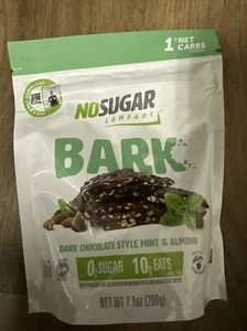 No Sugar Company Keto BARK Dark Chocolate Mint & Almond, 7.1oz - Picture 1 of 1