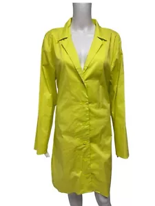 Fashion Nova women's Bright Future shirt dress lime long sleeve size 2X - Picture 1 of 15