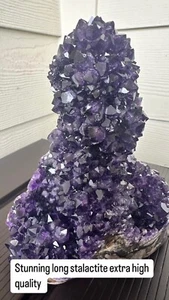 Amethyst Stalactite Long Extra High Quality Deep Purple Rare Hard To Find! - Picture 1 of 4