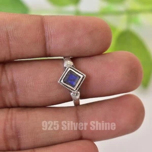  LABRADORITE  NATURAL GEMSTONE 925 STERLING SILVER HANDMADE JEWELRY RING 3 TO 12 - Picture 1 of 8