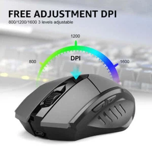 Inphic PM6 6 Keys 1000/1200/1600 DPI Home Gaming Wireless Mechanical Mouse. - Picture 1 of 8