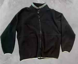 VINTAGE Structure Sport Men's Large Full Zip Black Jacket 100% Polyester pockets - Picture 1 of 13