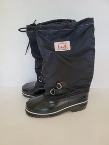 Sorel Kids Winter Boots Size 4 Youth Black Waterproof Insulated Lined - Picture 1 of 14