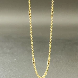 20” 1mm. Solid 14K Yellow Gold Forzentina Cylinder  Women Chain Necklace - Picture 1 of 20