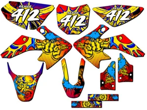 2013-2023 CRF 50 ZANY Red Senge Graphics Kit Compatible with Honda - Foto 1 di 10