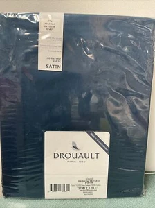 Sábana Ajustable Drouault Paris SONGE 100% Algodón Satén Minorista $305 Nueva Con Etiquetas Azul - King - Imagen 1 de 4
