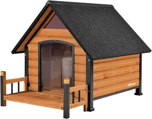 Aivituvin Outdoor Dog House Waterproof Puppy Shelter Anti-Bite Design with Porch - Picture 1 of 37