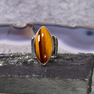 Tigerauge Ring, 925er Silber, Edelsteinring (23130), Edelsteinschmuck - Bild 1 von 1
