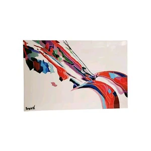 Marquis Leo "George The Black ll" White On Metal  30" X 20" - Picture 1 of 14