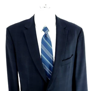 Hugo Boss Pasonlini Virign Wool 2 Button Blazer 42R Blue Windowpane Movie US - Picture 1 of 12