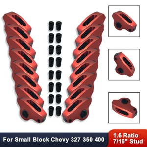 For Chevy SBC 350 400 1.6 Ratio 7/16" Stud Full Roller Aluminum Rocker Arms Set - Bild 1 von 5