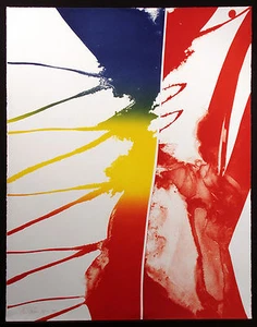 Paul Jenkins "Continental Divide"  Hand Signed Color Lithograph Artwork 1981 OBO - Picture 1 of 4