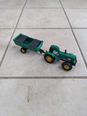 Majorette Super Movers 3040-3070 Series Green Tractor & Wagon DieCast Metal Farm - Image 1 of 4