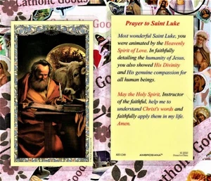 St Luke + Prayer - Laminated Holy Card 800-1248 - Picture 1 of 3